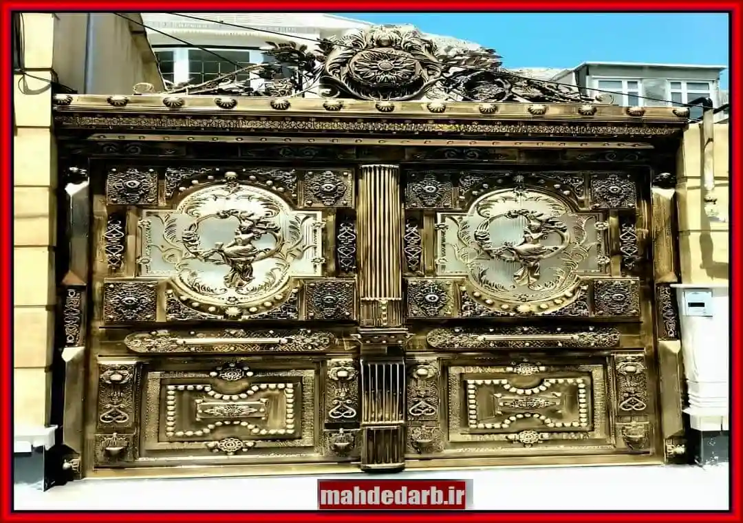 درب آهنی ماشین رو فرفورژه دو لنگه درب آهنی ماشین رو فرفورژه دو لنگه