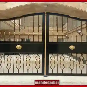 درب حیاط طرح دار یک و نیم لنگه