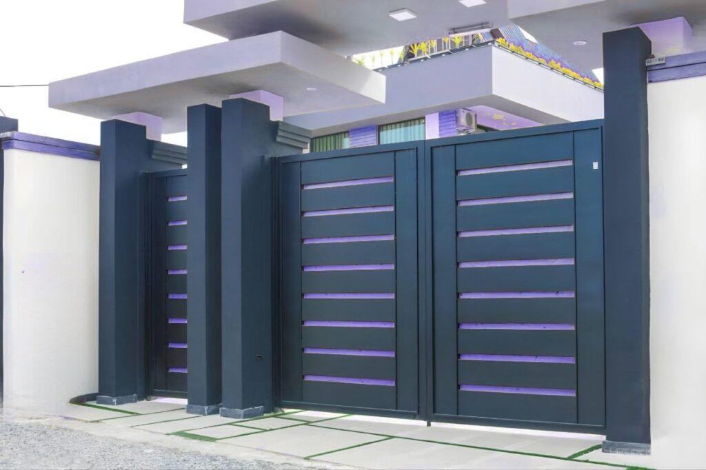 درب حیاط آهنی مهندسی ساز ساده