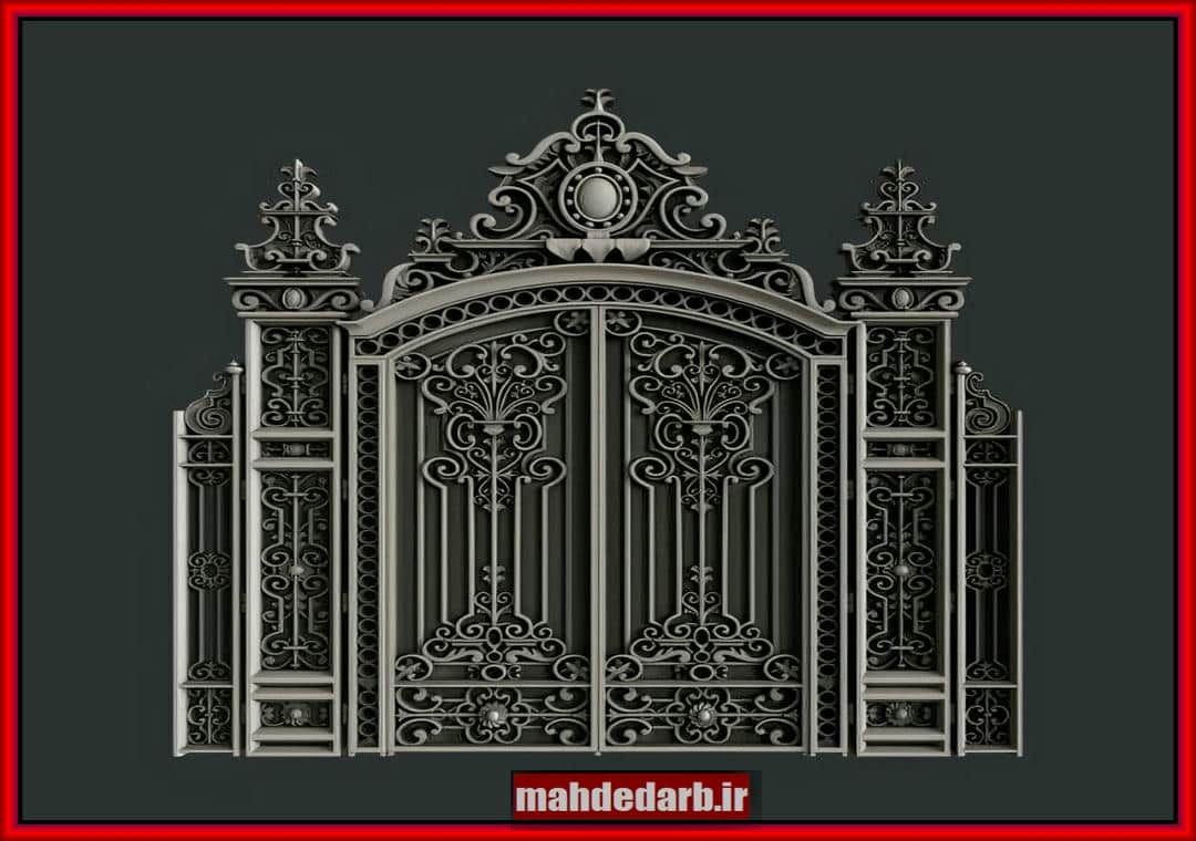 سفارشی سازی درب حیاط فرفورژه تاج دار