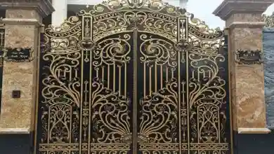 طراحی درب حیاط و پارکینگ با فرفورژه