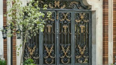 درب حیاط فرفورژه ویلا در طالقان