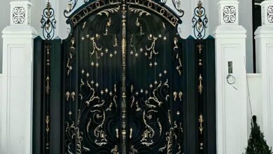 درب حیاط فرفورژه ویلا در بومهن