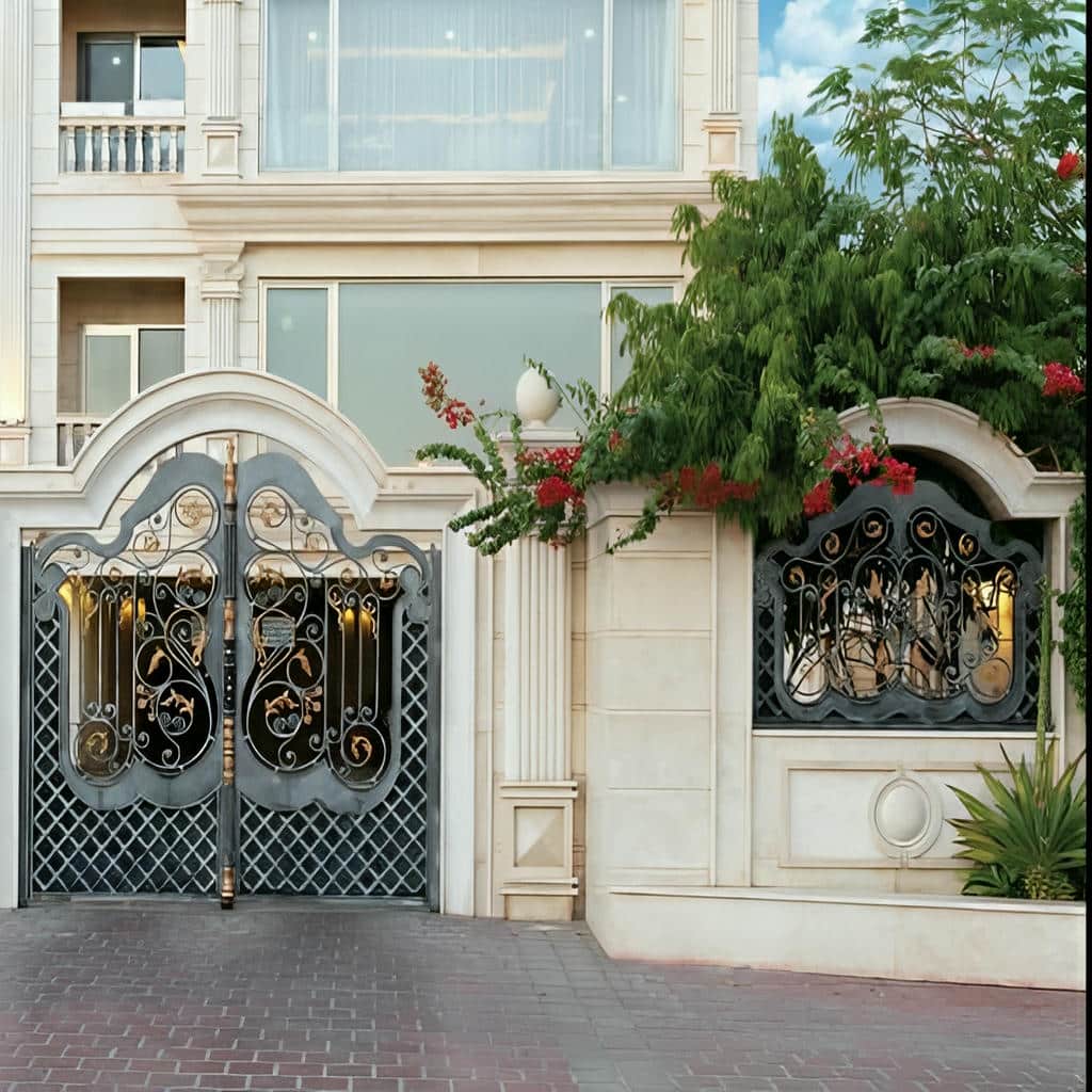 درب حیاط فرفورژه ویلا در قزوین