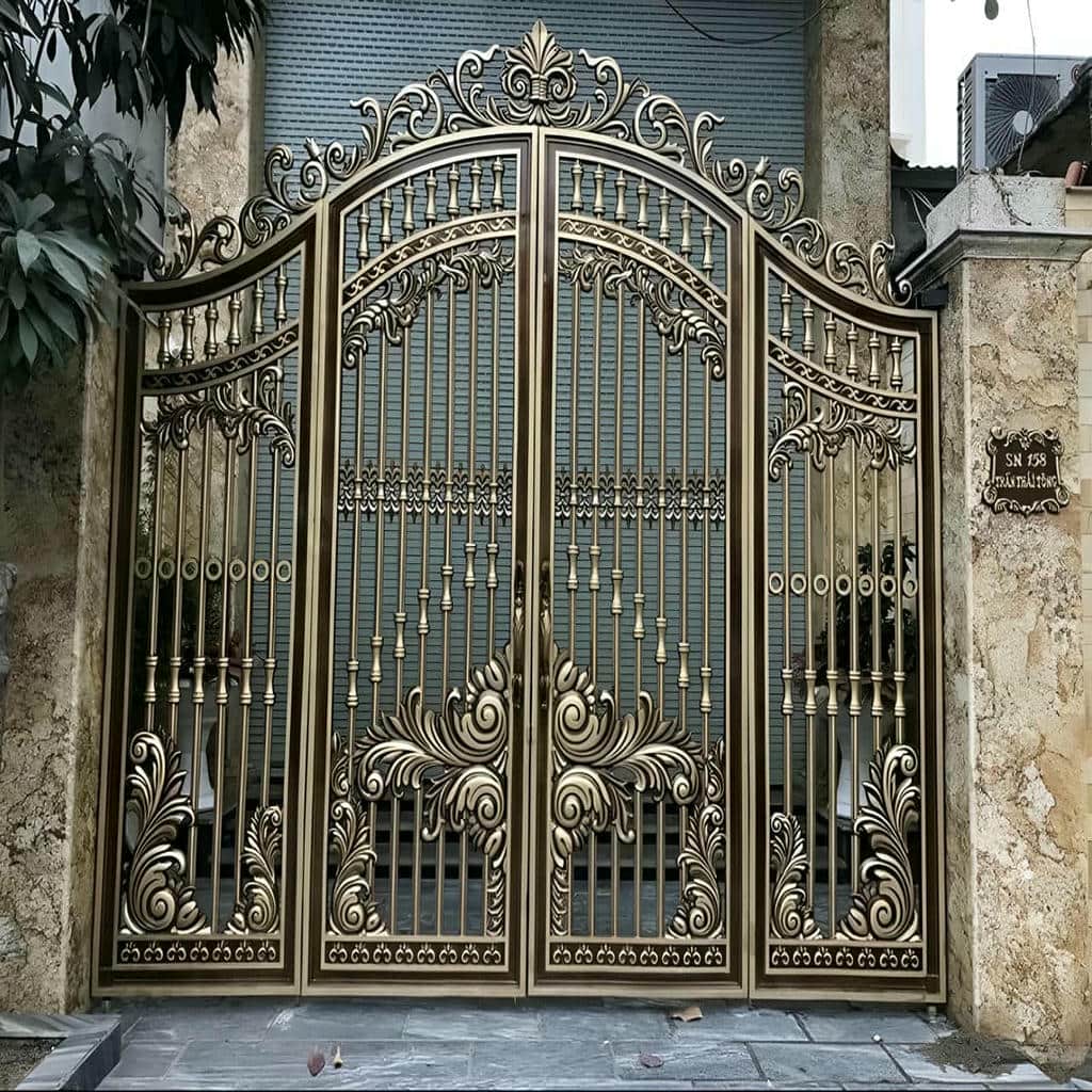 نصب درب حیاط فرفورژه ویلا ساده در بندرعباس