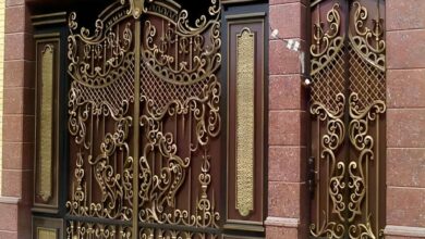 درب حیاط فرفورژه ویلا در تبریز