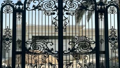 درب حیاط فرفورژه ویلا در اصفهان