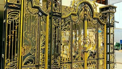 درب حیاط فرفورژه ویلا در سبزوار