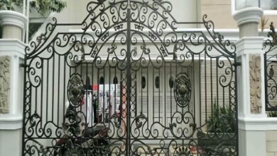 درب حیاط فرفورژه ویلا در مریوان