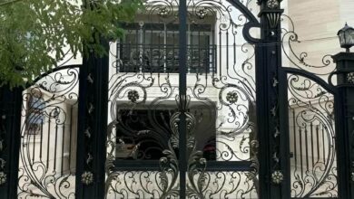 درب حیاط فرفورژه ویلا در همدان