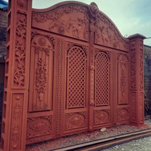 درب حیاط فرفورژه ویلا در آمل