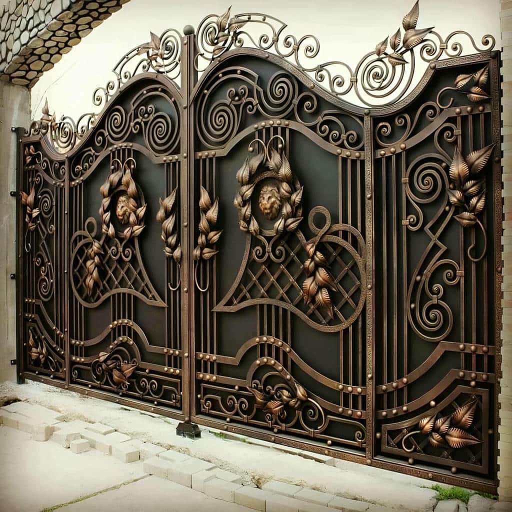 خرید درب حیاط فرفورژه ویلا ساده در ایلام