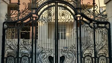 درب حیاط فرفورژه ویلا در اشتهارد
