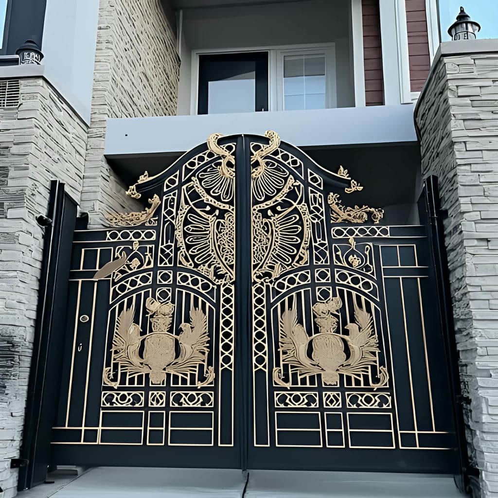 خرید درب حیاط فرفورژه ویلا کلاسیک در فشم