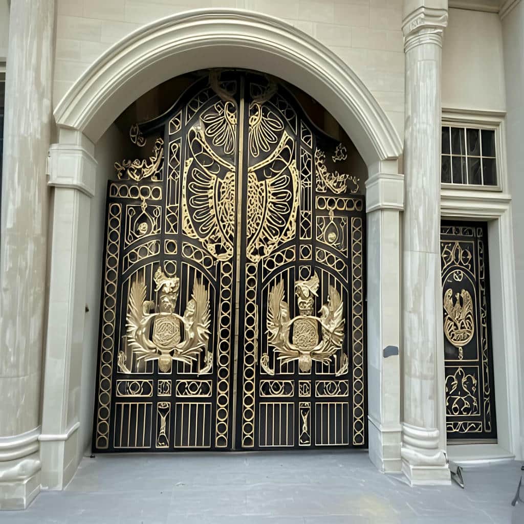 خرید درب حیاط فرفورژه ویلا پروفیل سنگین در پرند