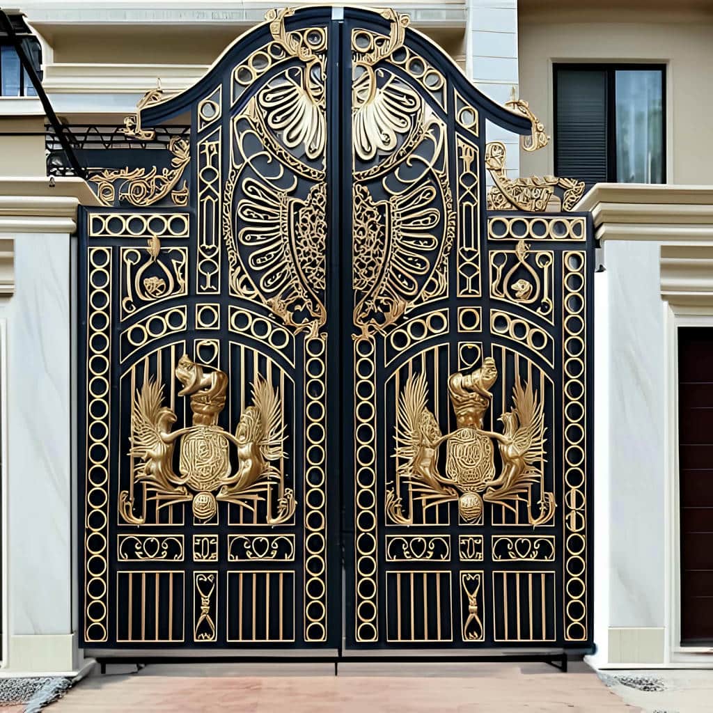 خرید درب حیاط فرفورژه ویلا پروفیل سنگین در رامسر