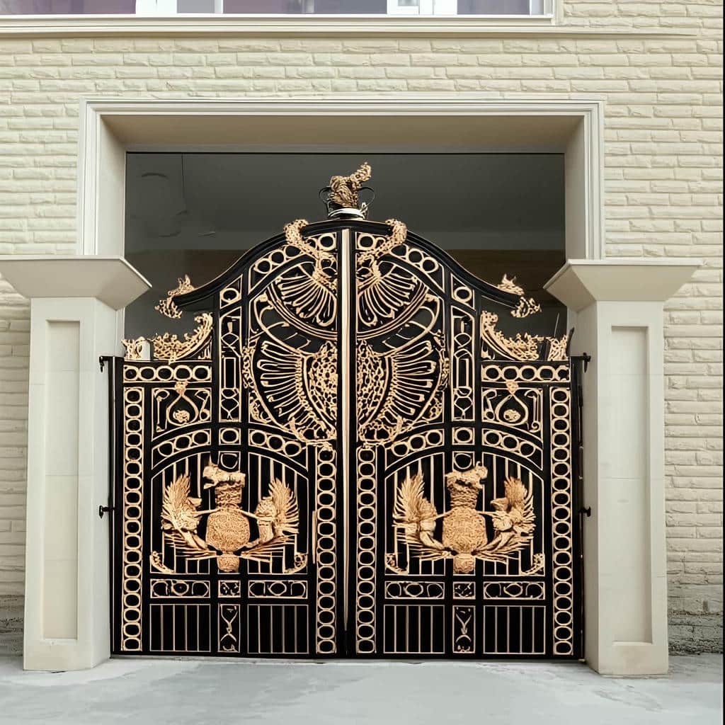 نصب درب حیاط فرفورژه ویلا پروفیل سنگین در فیروزکوه
