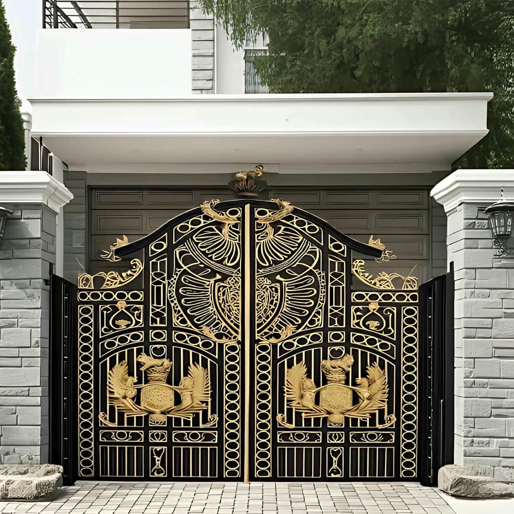 نصب درب حیاط فرفورژه ویلا کلاسیک در بابل