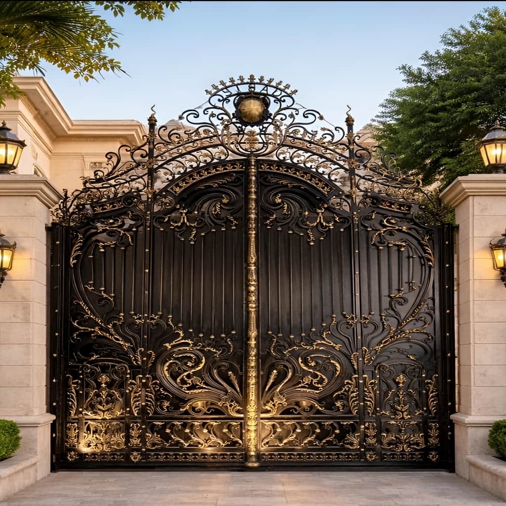 فروش درب حیاط فرفورژه ویلا محل نصب در آستارا