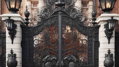 درب حیاط فرفورژه ویلا در پرند