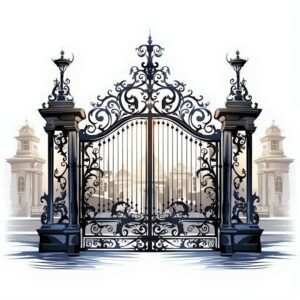 درب حیاط فرفورژه ویلا در شهریار