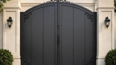 6 مدل درب ویلایی مشکی طلایی ورودی لوکس