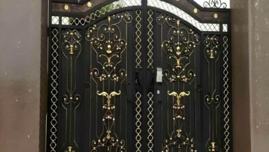 11 مدل درب پارکینگ کلاسیک کتیبه دار
