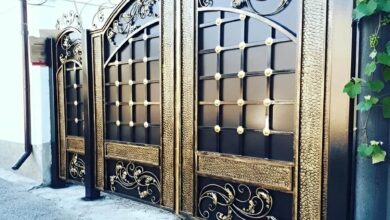 9 طرح درب حیاط نمای آجری