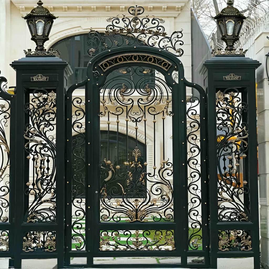 سفارش درب مدرن با طرح چوب‌نما و فلز