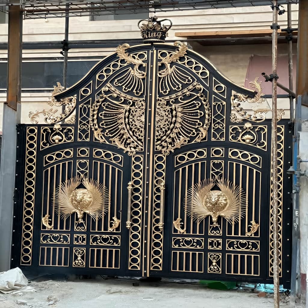 اجرای درب پارکینگ برش لیزری طرح هندسی با بازشوی ریلی اجرای درب پارکینگ برش لیزری طرح هندسی با بازشوی ریلی
