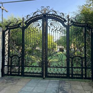 14 نمونه درب حیاط لولایی ستون دار