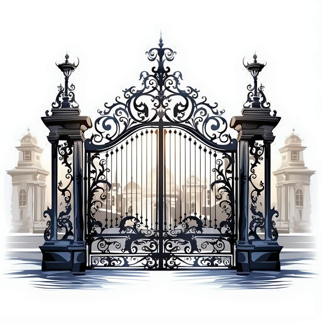 خرید درب فلزی CNC حیاط با طرح هندسی
