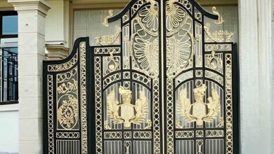 درب فرفورژه سفارشی با ابعاد متناسب ورودی